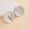 Luxury Hammered Alloy Big Round Disc Geometric Statement Stud Earrings for Women Oversized Metal Earrings view 4