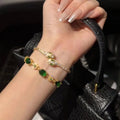 Gold Plated Copper Zircon Snake Bangle For Women Light Luxury Vintage Animal Jewelry view 2