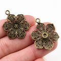 32x24mm 2.5g Alloy Flower Pendant Charm For DIY Necklace Bracelet Jewelry Accessories view 2