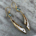 Women's Metal Oil Painting Drop Earrings, Maillard Palace Style Elegant Enamel Ear Jewelry view 1