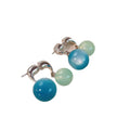 Clear Blue Resin Cross Front Back Drop Earrings, Vacation Style Geometric Circle Ear Jewelry view 5