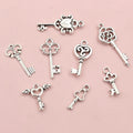 Antique Silver Alloy Faux Key Small Pendants DIY Jewelry Charms For Necklace Bracelet Accessories view 2