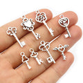 Antique Silver Alloy Faux Key Small Pendants DIY Jewelry Charms For Necklace Bracelet Accessories view 1