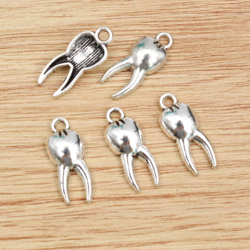 Alloy Tooth Pendant Charms 19x8mm For DIY Jewelry Necklace Bracelet Accessories