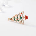 Gold Tone Silver Tone Christmas Tree Crystal Metal Brooch Pin view 4