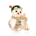 Gold Tone Christmas Snowman Metal Brooch Pin for Jackets and Lapels view 6