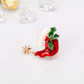Red Green Flower Crystal Enamel Metal Brooch Pin for Jackets and Lapels view 4