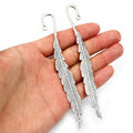 Alloy Feather Pendant Charms 116x13mm 11g For DIY Jewelry Necklace Bracelet Accessories view 4