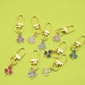 Metal Rhinestone Four Leaf Clover Keychain Bag Charm Gift view 1