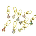 Metal Rhinestone Four Leaf Clover Keychain Bag Charm Gift view 5