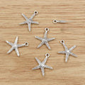 Alloy Little Star Starfish Pendant Charms For DIY Necklace Bracelet Accessories, 20x18mm, 1.5g view 2