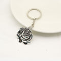 Metal Rose Flower Keychain Bag Charm Gift – Silver view 3