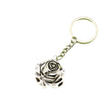 Metal Rose Flower Keychain Bag Charm Gift – Silver view 5