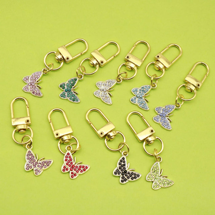 Zinc Alloy Plated Butterfly Keychain Creative Bag Charm Gift