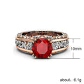 Rose Gold Two-Tone Filigree Round Center Stone Fashion Ring view 4