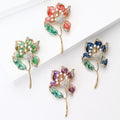 Alloy Enamel Hibiscus Brooch Pin For Elegant Commuter Outfits view 3