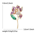 Alloy Enamel Hibiscus Brooch Pin For Elegant Commuter Outfits view 6