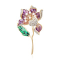 Alloy Enamel Hibiscus Brooch Pin For Elegant Commuter Outfits view 2