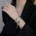 Western Style Metal Hollow Geometric Bracelet And Ring Jewelry Set view 3