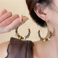 Shell Seed Bead Tassel Drop Earrings Bohemian Vintage Geometric Ethnic Ear Hook Jewelry view 4