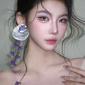 Asymmetric Shell Flower Tassel Drop Earrings Chic Geometric Ear Hook Statement Jewelry view 1