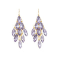 Light Luxury Alloy Rhinestone Leaf Waterdrop Tassel Drop Earrings For Women view 5