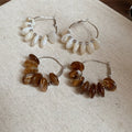 Vintage Resin Round Hoop Earrings With Silver Needle Minimalist Fashion Jewelry view 2