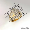 Princess Court Style Heavywork Ring With Micro Pave Zircon, Elegant Luxury Jewelry view 4