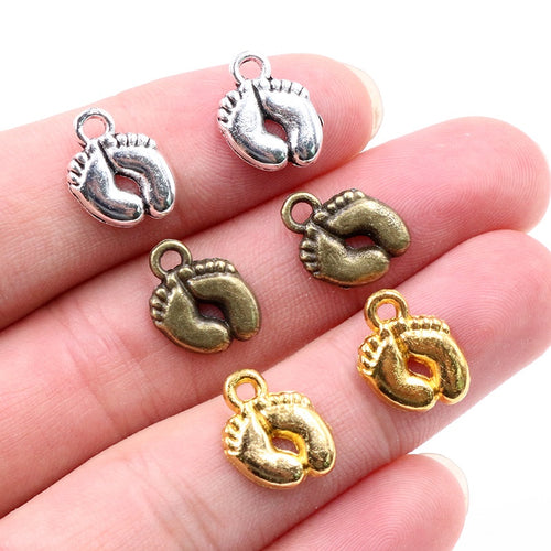 Alloy Tiny Footprint Pendant Charm For DIY Jewelry Necklace Bracelet Accessories 13x10mm