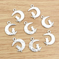 Alloy Moon Cat Pendant DIY Jewelry Accessory Charm For Necklace Bracelet 23x18mm 2g view 3