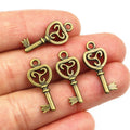 Antique Bronze Alloy Faux Key Charms For DIY Jewelry Necklace Bracelet Pendant Accessories view 2