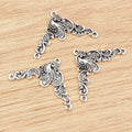 Alloy Vintage Flower Pendant Three Loop Connector 42x25mm 4g For DIY Necklace Bracelet Charms view 4