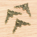 Alloy Vintage Flower Pendant Three Loop Connector 42x25mm 4g For DIY Necklace Bracelet Charms view 3