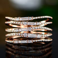 Rose Gold Irregular Arrangement Multi Layer Women's Ring Elegant Designer Fashion Jewelry view 1