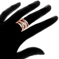 Rose Gold Irregular Arrangement Multi Layer Women's Ring Elegant Designer Fashion Jewelry view 3