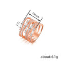 Rose Gold Irregular Arrangement Multi Layer Women's Ring Elegant Designer Fashion Jewelry view 4