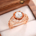Hong Kong Forest Style Hollow Rose Flower Ring For Women, Elegant Daily Floral Finger Jewelry view 3