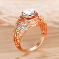 Hong Kong Forest Style Hollow Rose Flower Ring For Women, Elegant Daily Floral Finger Jewelry view 2