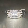Micro Pave Zircon Geometric Ring For Women, Sparkly Chic Fashion Statement Jewelry view 4
