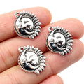 Alloy Moon Sun Flower Pendant Charms 16x20mm 1.5g For DIY Necklace Bracelet Jewelry Making view 5