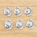 Alloy Moon Sun Flower Pendant Charms 16x20mm 1.5g For DIY Necklace Bracelet Jewelry Making view 3