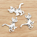 Alloy Small Cat Pendant Charms 27x21mm 2.5g For DIY Jewelry Necklace Bracelet Accessories view 3