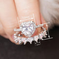 Valentine Heart Couple Rings For Women With Sparkling Heart Zircon Princess Wedding Gift Design view 4