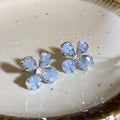 Chic Blue Artificial Crystal Butterfly Stud Earrings For Women Elegant Fresh Fashion Jewelry view 3