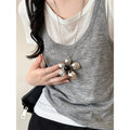 European Alloy Resin Round Flower Pendant Necklace For Women, Light Luxury Collarbone Chain view 1