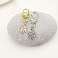 Metal Rhinestone Clover Keychain Bag Charm Gift for Girls view 4