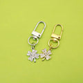Metal Rhinestone Clover Keychain Bag Charm Gift for Girls view 1