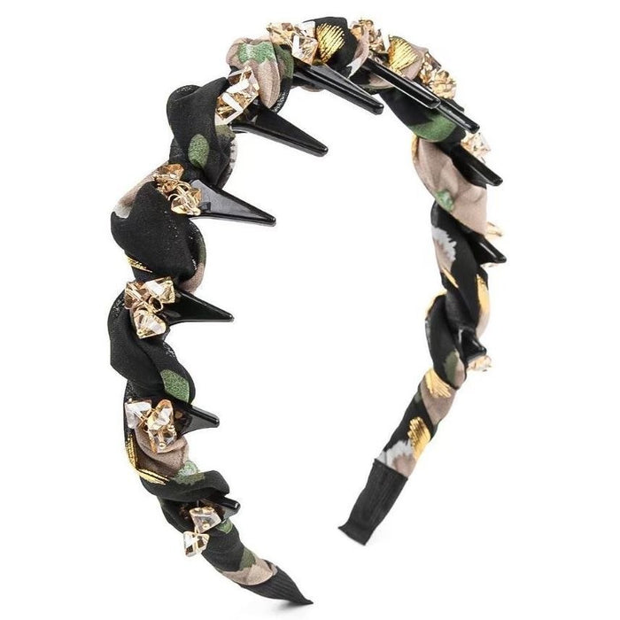 Rhinestone Padded Non Slip Headband For High Crown Styling