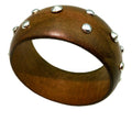 Vintage Wide Wooden Bangle Round Statement Fashion Bracelet For Women view 5