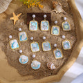 Light Luxury Ocean Shell Crab Jellyfish Enamel Alloy Pearl Beach Vacation Stud Drop Earrings view 1